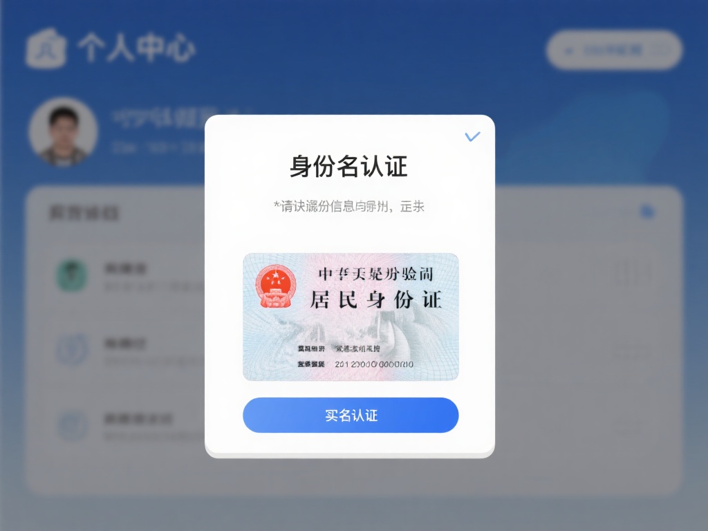 身份验证：进入个人中心，找到实名认证入口，按照提示